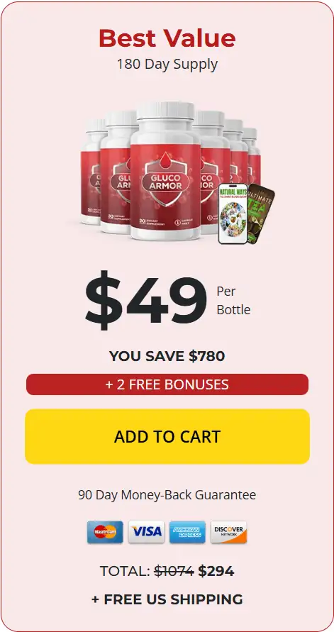 Gluco armor 6 bottle price